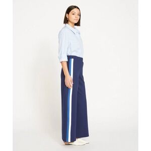 Universal Standard Navy Wide Leg Pants with Blue Stripe
